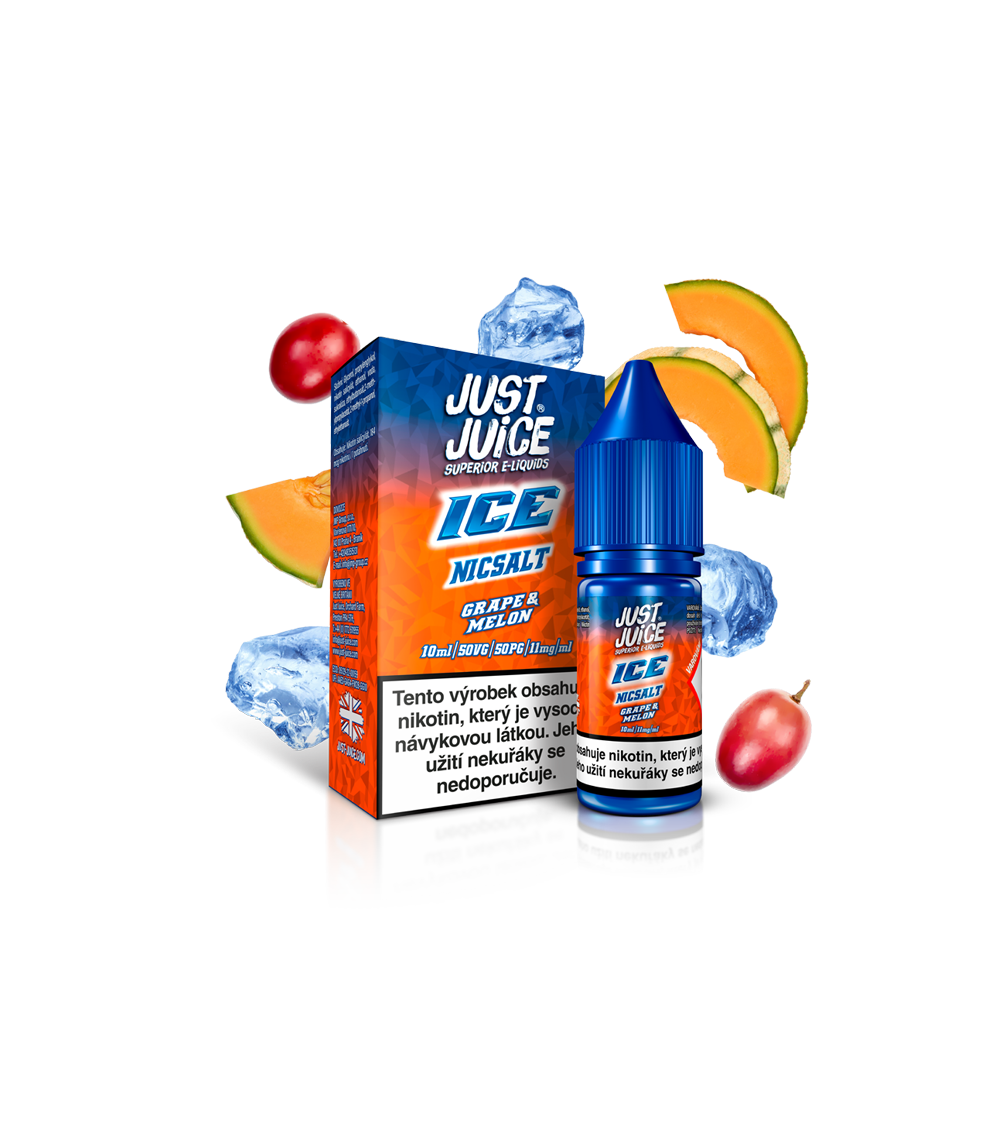 Just Juice Salt ICE Grape & Melón (Ľadové hroznové víno & cukrový melón) 10 ml