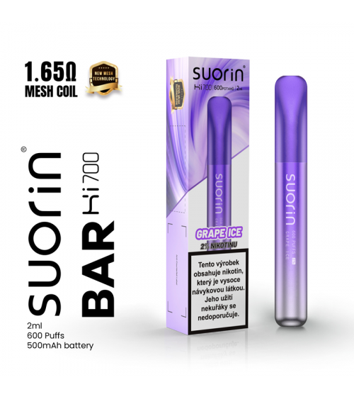 Suorin Bar Hi700 Disposable Pod (Grape Ice)